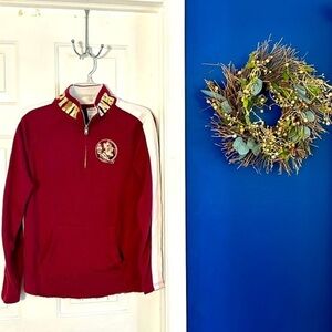 Women’s Pink Victoria’s Secret Florida State Sequin Logo Long Sleeve Quarter Zip